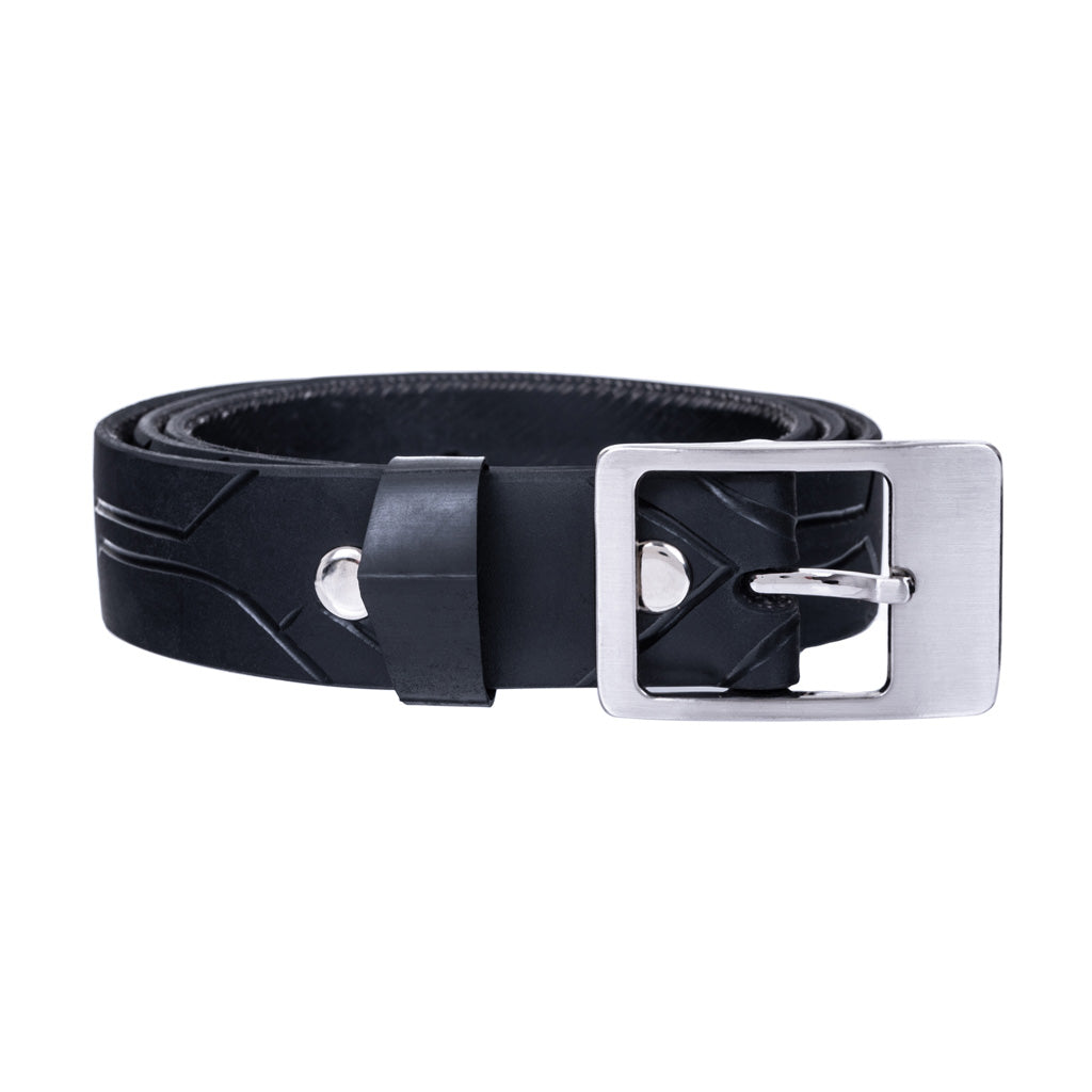 Slim Recycled Tyre Vegan Biker Belt-0