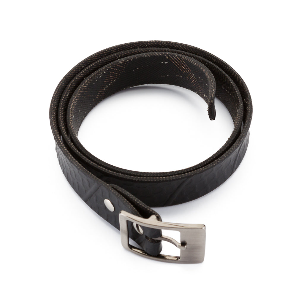 Slim Recycled Tyre Vegan Biker Belt-4