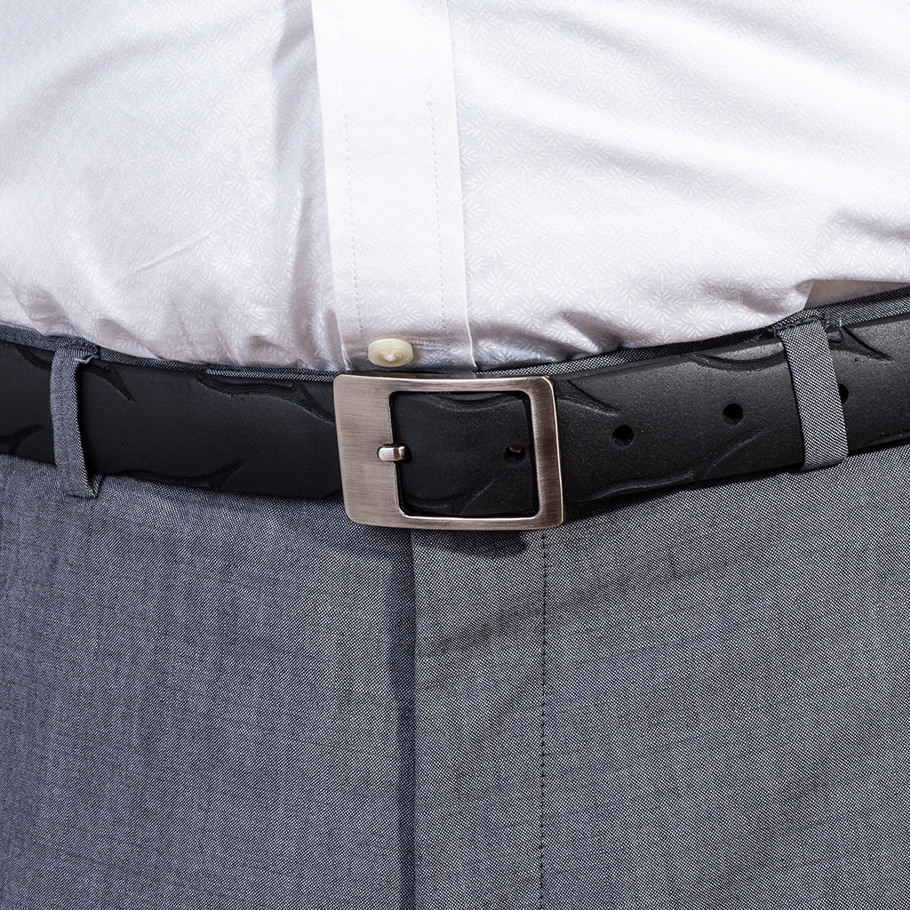Slim Recycled Tyre Vegan Biker Belt-2