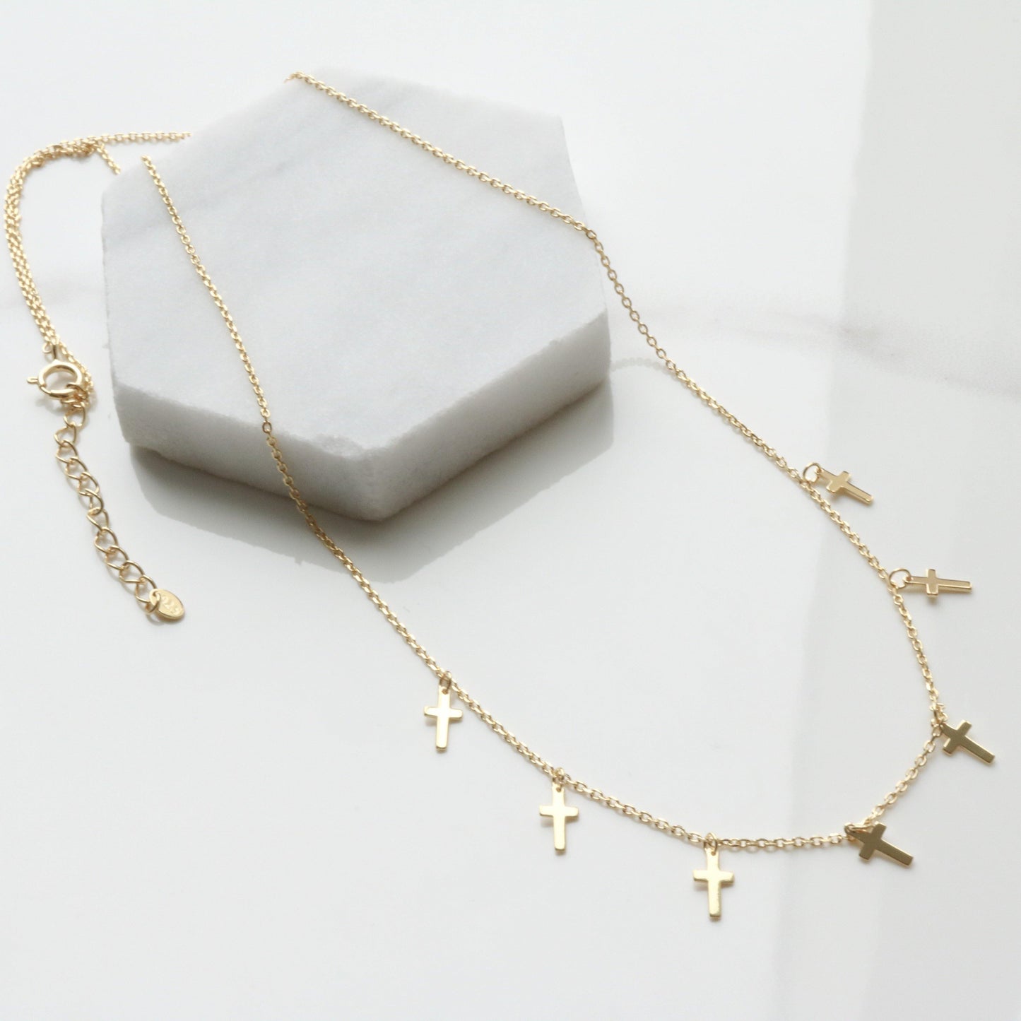 Cross charm necklace-3