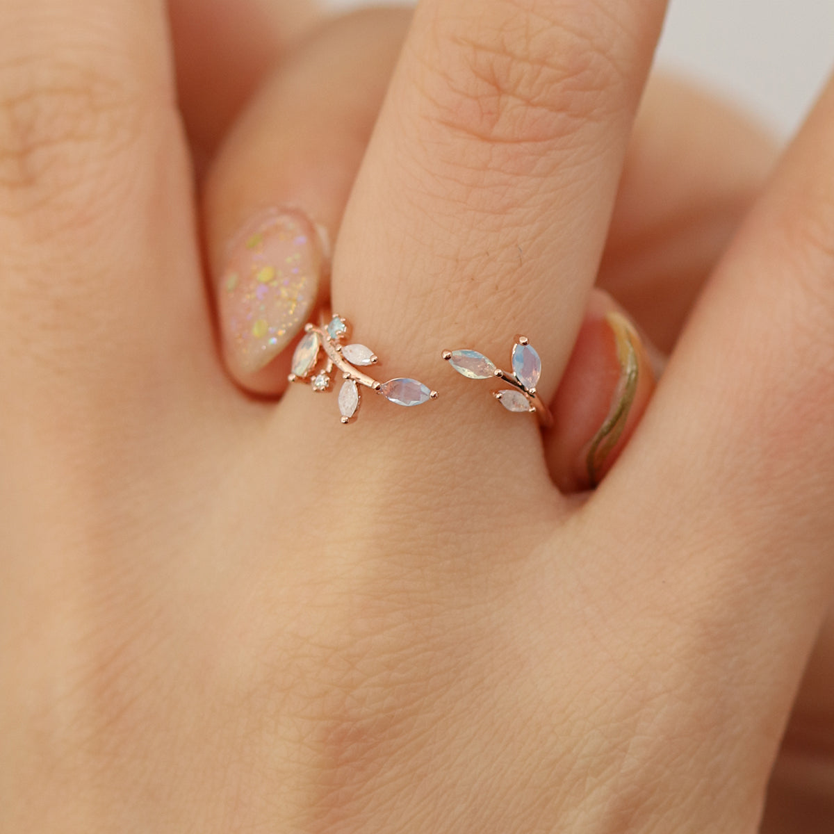 Moonstone vine ring-4