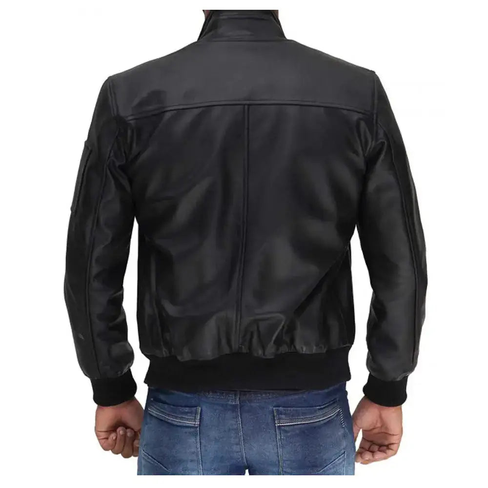 Mens Clark Leather Bomber Jacket