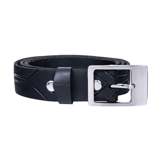 Slim Recycled Tyre Vegan Biker Belt-0