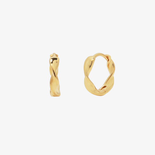 Twisted huggie earrings-0