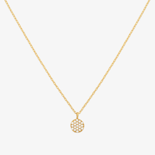 Circle cubic pendant necklace-0