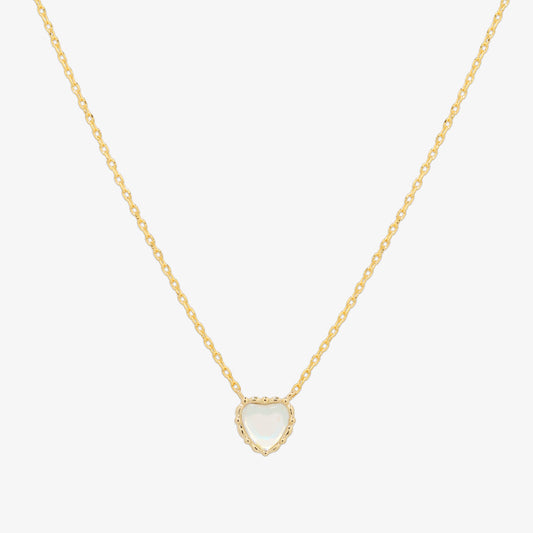 Moonstone heart necklace-0