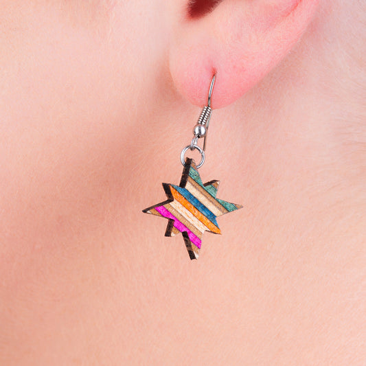 Sirius Star Recycled Skateboard Earrings-0