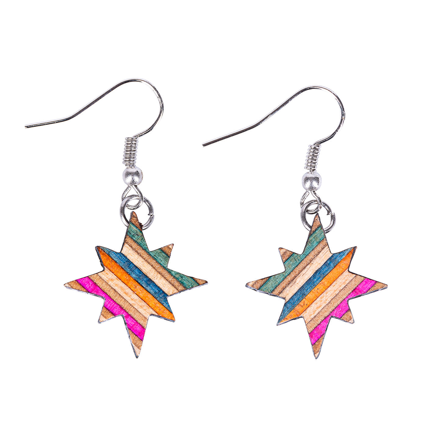 Sirius Star Recycled Skateboard Earrings-1