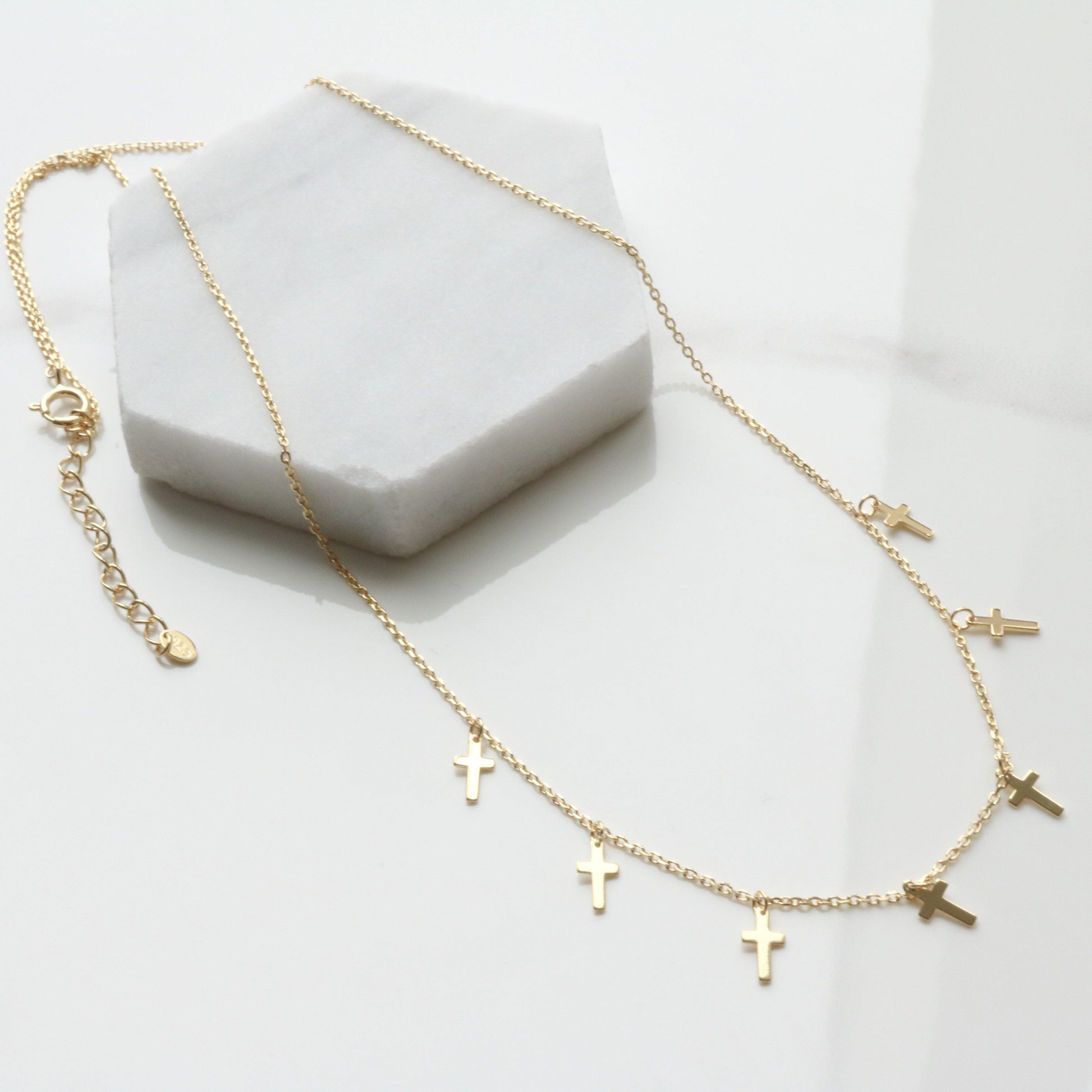 Cross charm necklace-3