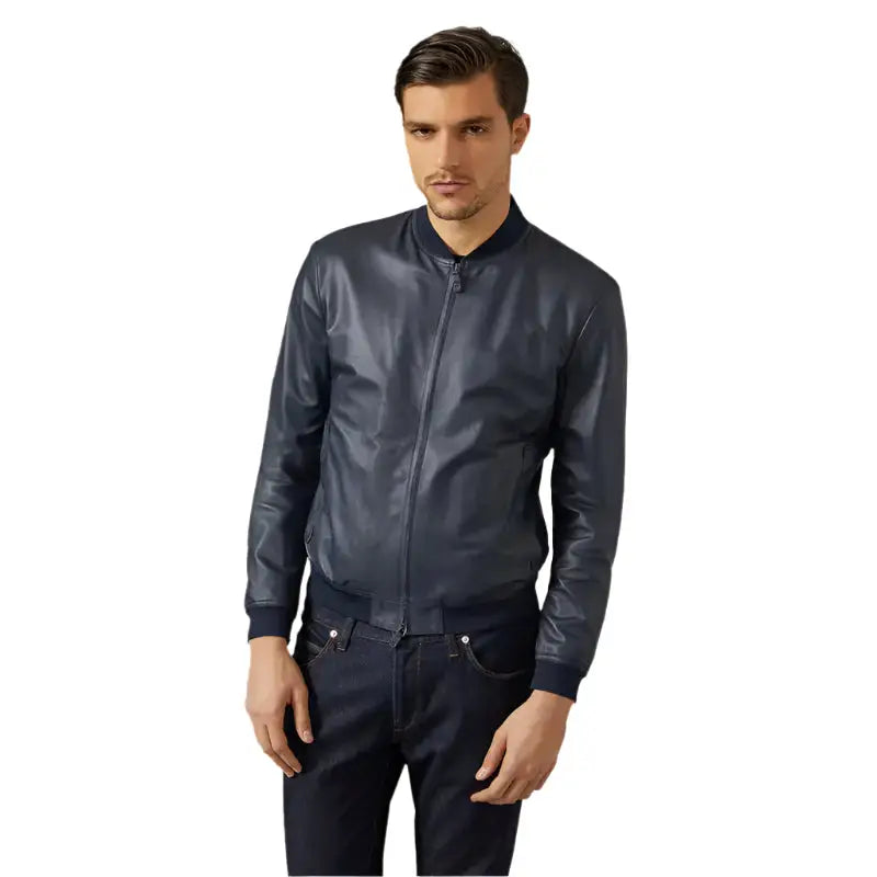 Men's Blue Varsity Bomber Jacket