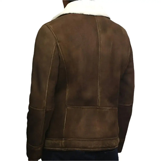 Mens Vintage Shearling Sheepskin Leather Jacket