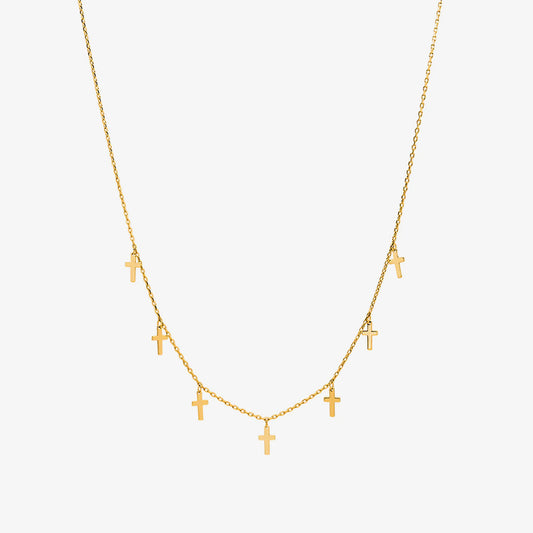 Cross charm necklace-0