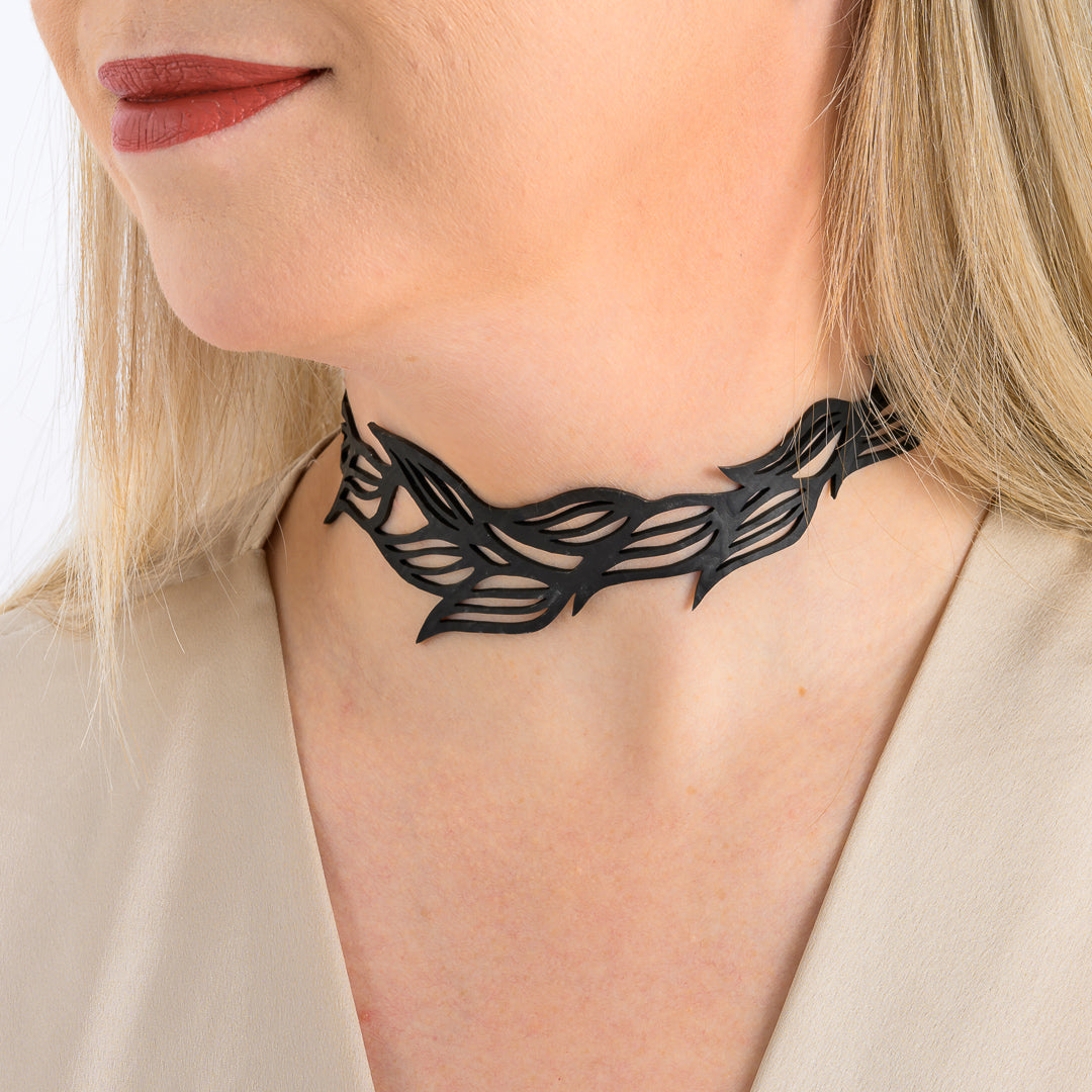 Jasmine Recycled Rubber Choker Necklace Eco-Friendly-0