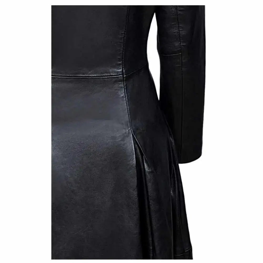 Women’s Vampire Black Leather Trench Coat