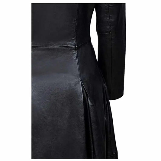 Women’s Vampire Black Leather Trench Coat